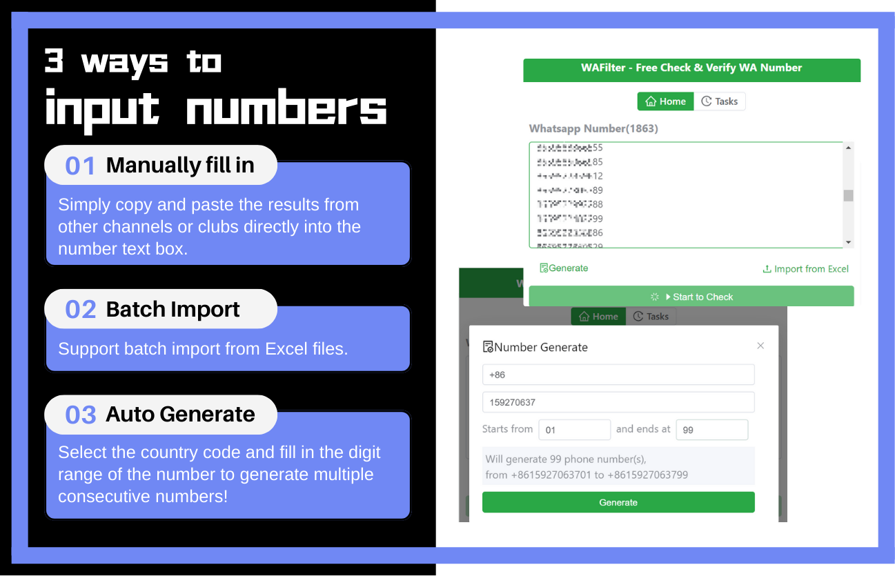 Bulk WhatsApp Number Checker & Filter